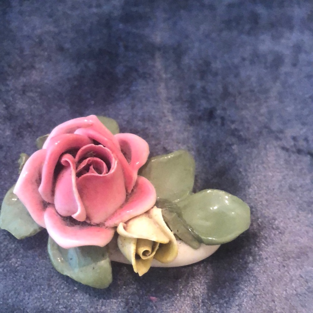 Dresden porcelain rose figurine